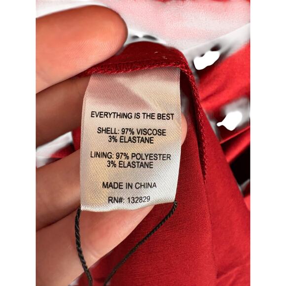 LPA Ilaria Corset Midi Dress Strapless Rosette Formal Party Elegant Red Size S - Picture 7 of 11